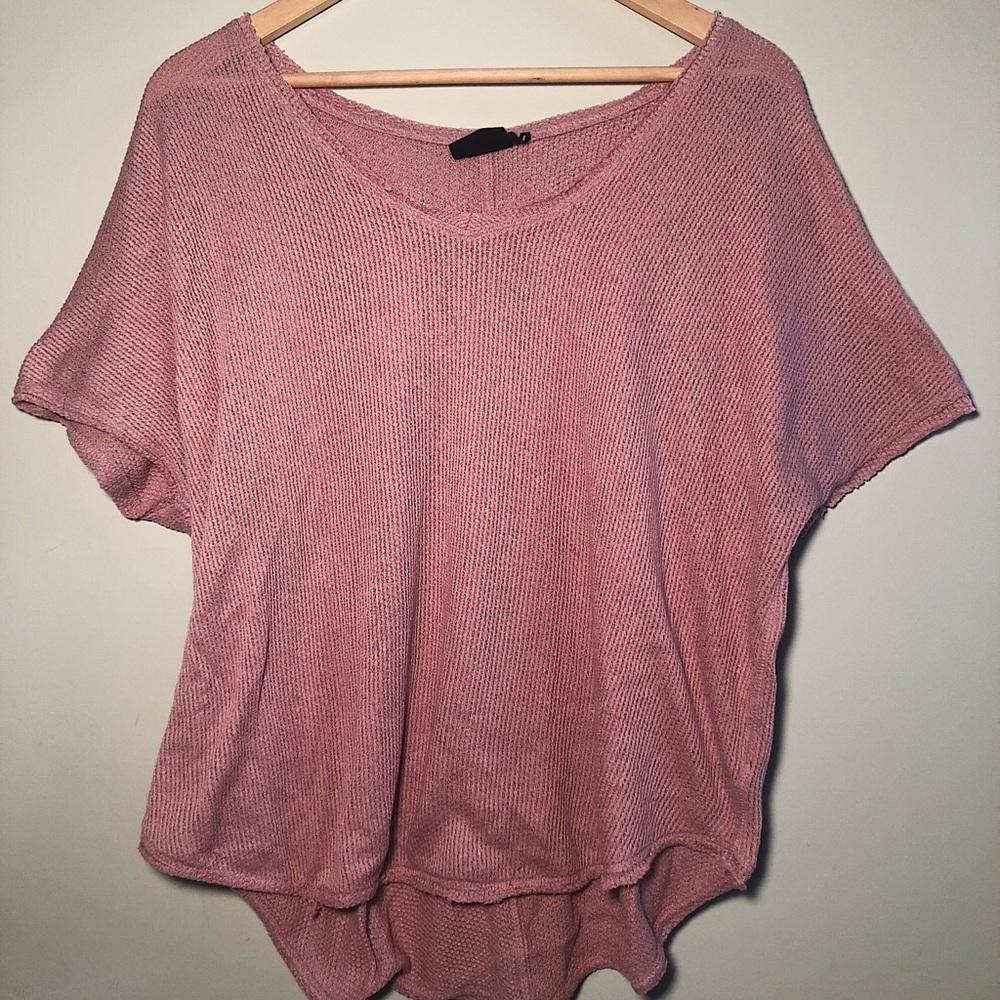 Urban Outfitters Pink Knit Shirt - Short-Sleeve